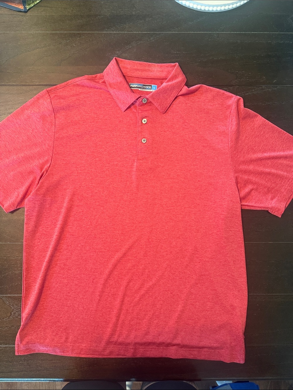 Roundtree & Yorke performance Heathered Red Short-Sleeve Polo